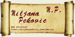 Miljana Peković vizit kartica